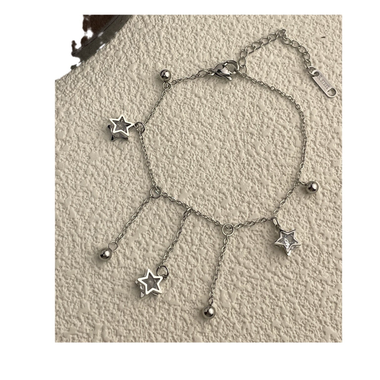 Women’s Star Pattern Titanium Steel Bracelets With Electroplated Gold Plating And Tassel Craft 5
