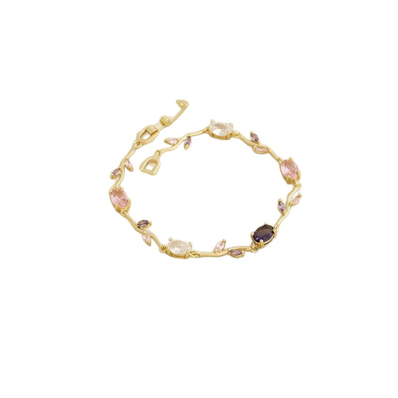 Women’s Sweet Flowers Bracelet Featuring Electroplated Copper With Zircon Inlay 5