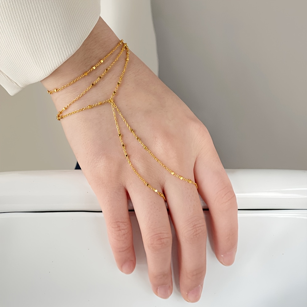 Women’s Tassel Bracelets Featuring PVD Coated Copper With 18K Real Gold Plated Ball Chain
