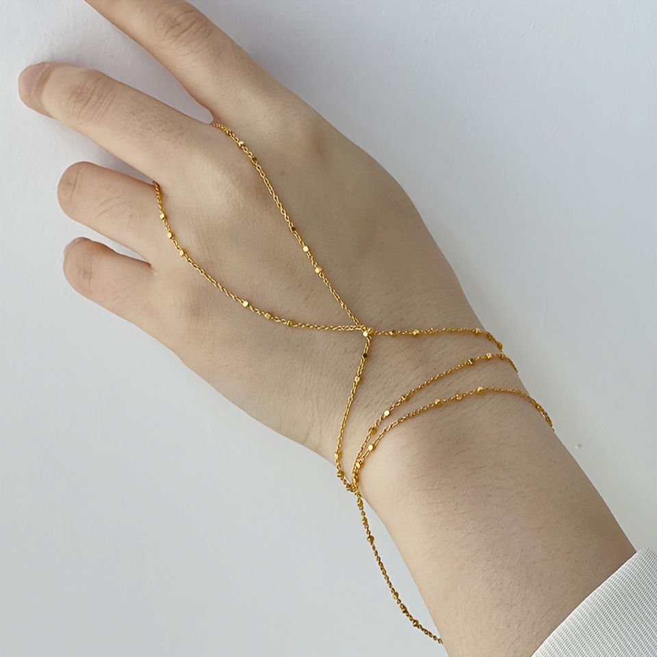Women’s Tassel Bracelets Featuring PVD Coated Copper With 18K Real Gold Plated Ball Chain 3