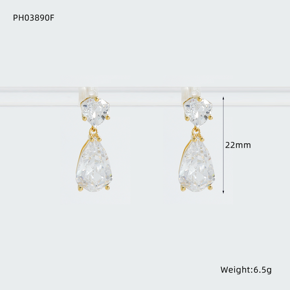 Women’s Water Droplets Earrings With Claw Setting, Copper Base With Water Plating And Zircon Inlay 3